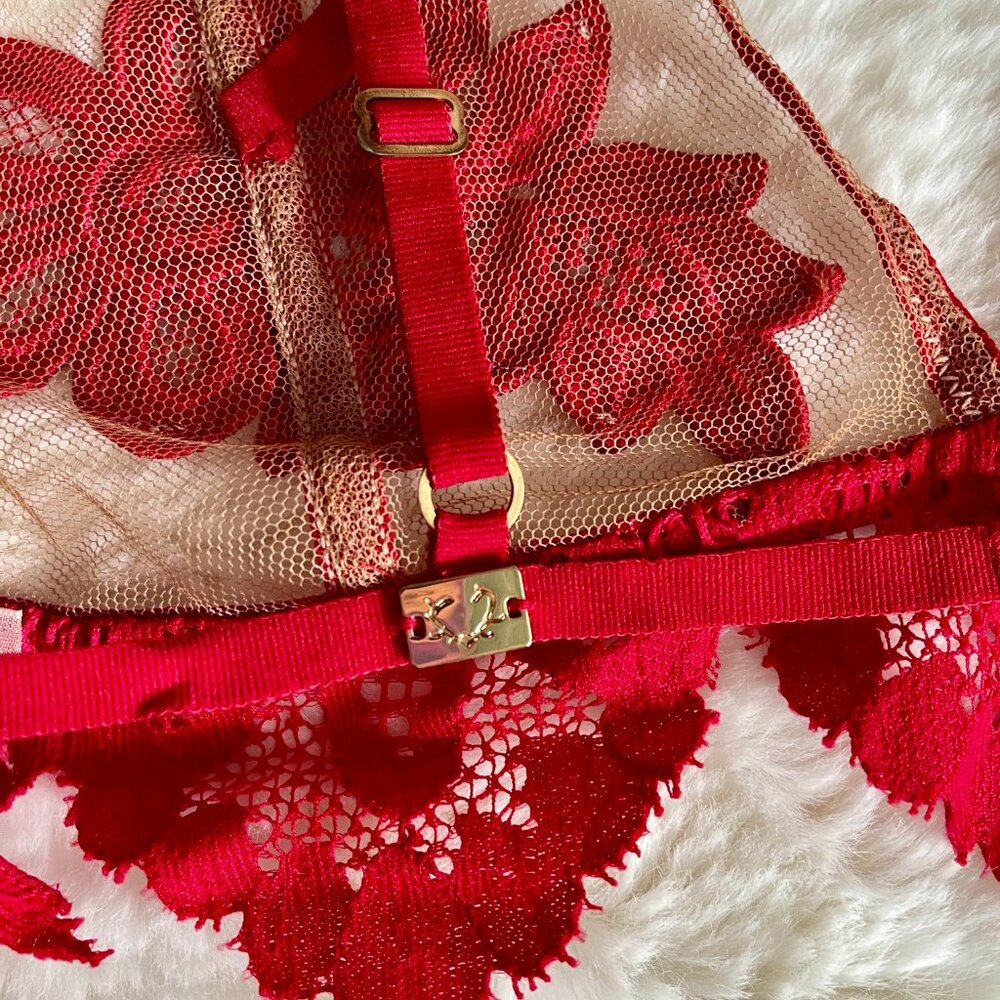 NWOT For Love and Lemons Skivvies Lingerie Ruby Appliqué Bralette - Picture 4 of 6